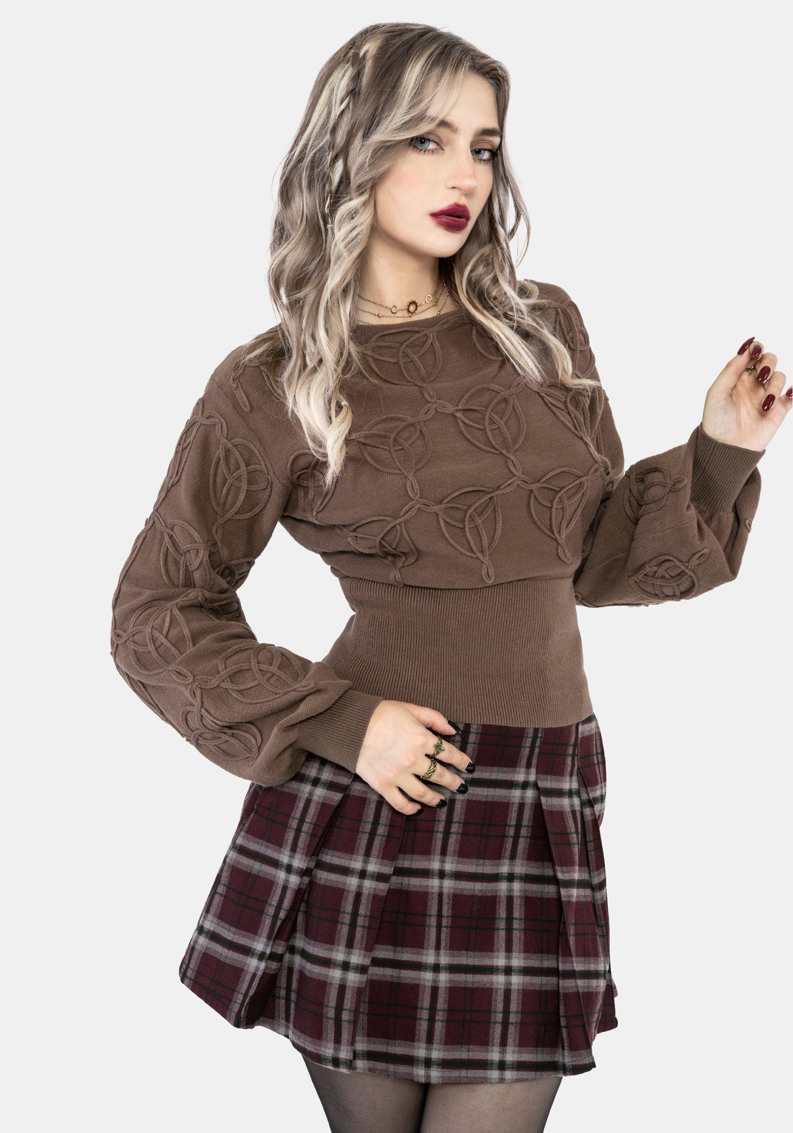 Covet Cotton-Blend Witches Knot Cable Knit Jumper