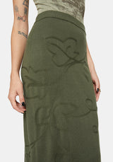 Elixir Branch Detail Knit Maxi Skirt