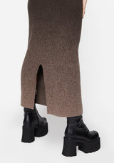 Nightjar Ombre Knit Maxi Skirt - Taupe