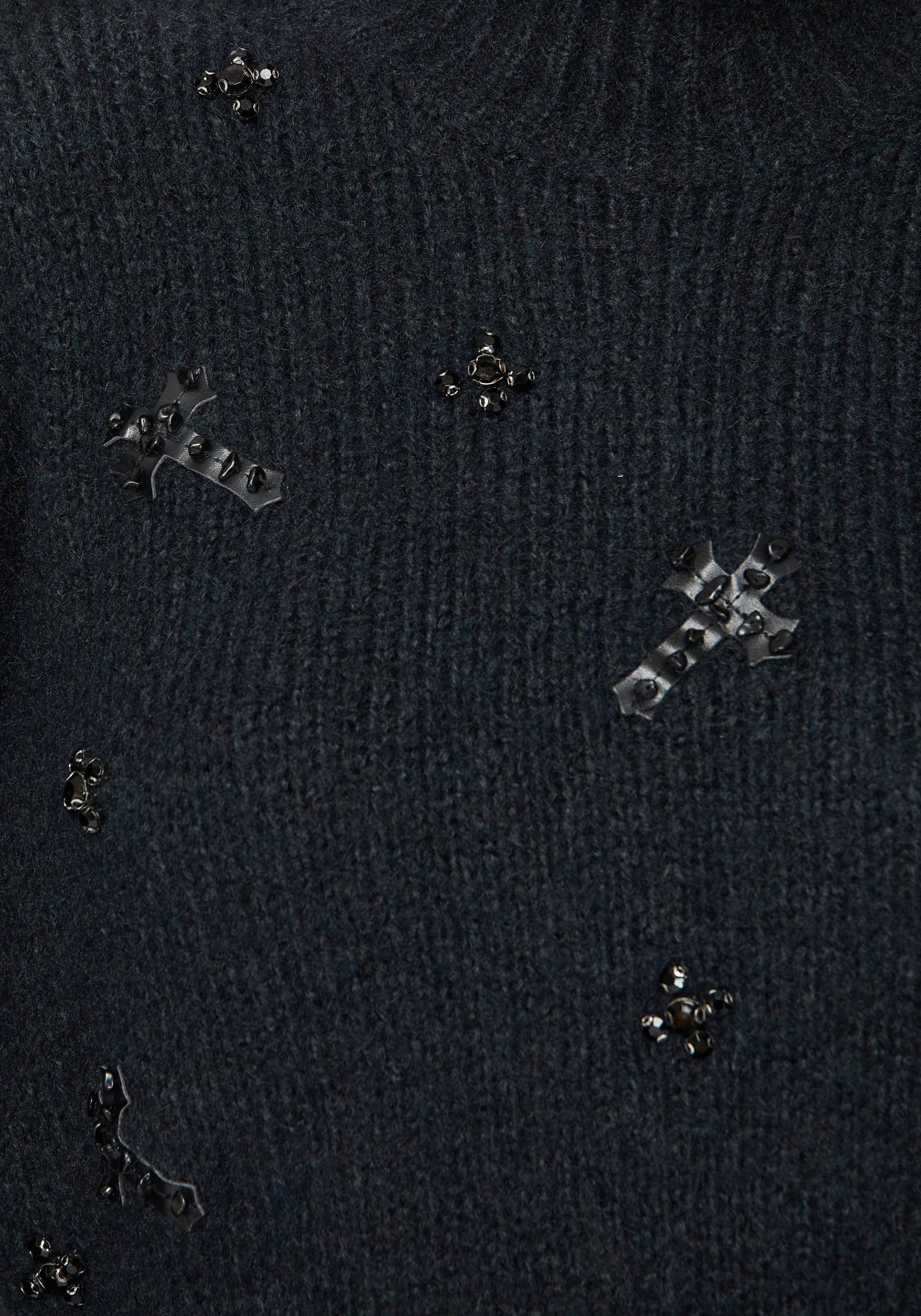 Phantom Cotton Embellished Cross Crop Jumper