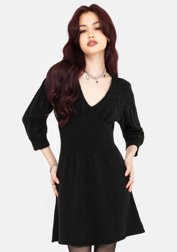 Ritual Gothic Architecture Cable Knit Mini Dress