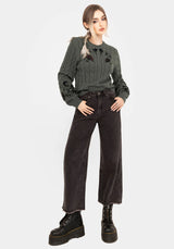 Clara Cotton Floral Embroidered Cable Knit Jumper