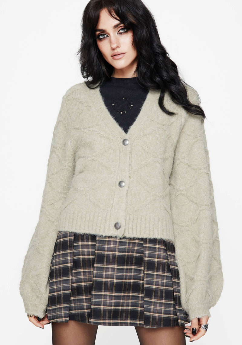 Artha Fluffy Cable Knit Cardigan