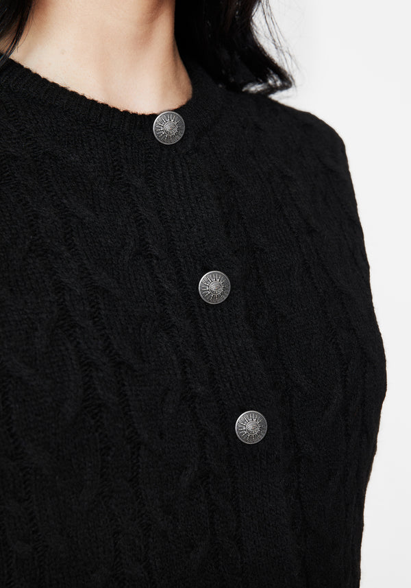 Sophia Button Up Cable Knit Waistcoat