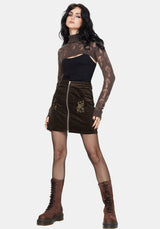 Harriet Mushroom Jacquard Extreme Crop Jumper - Taupe