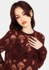 Harriet Lurex Mushroom Detail Knit Jumper