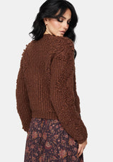 Aubrell Wave V-Neck Knit Cardigan