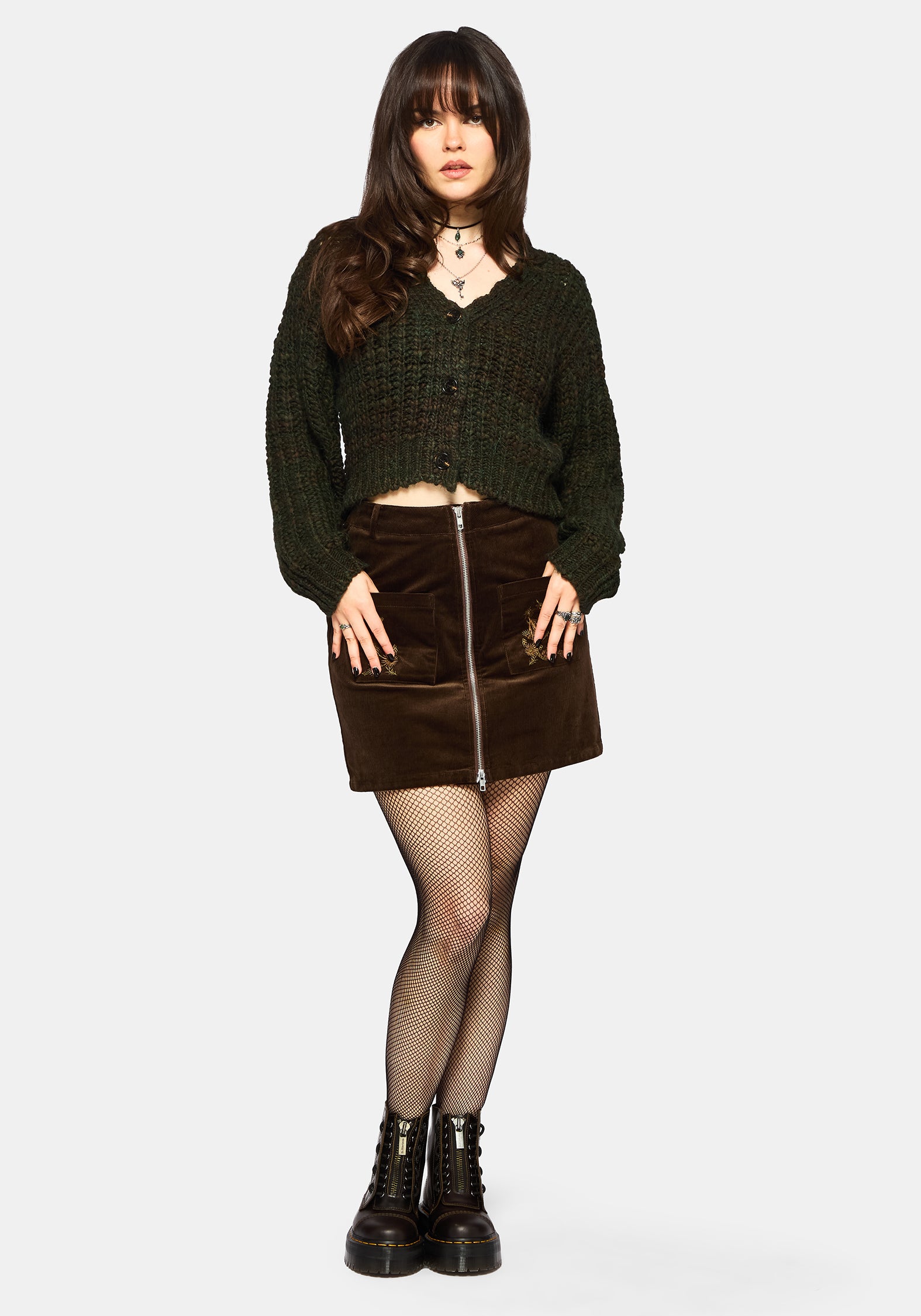 Bracken Chunky Ribbed Cropped Knit Cardigan