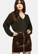 Bracken Chunky Ribbed Cropped Knit Cardigan