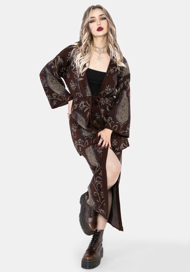 Gillian Cotton Paisley Knit Kimono