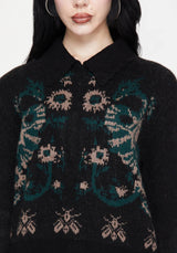 Aura Dragon Jacquard Collar Knit Jumper