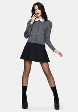 Nia Puff Sleeve Printed Arch Knit Cardigan