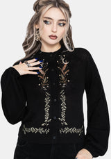 Abellona Lightweight Fine Embroidered Knit Cardigan
