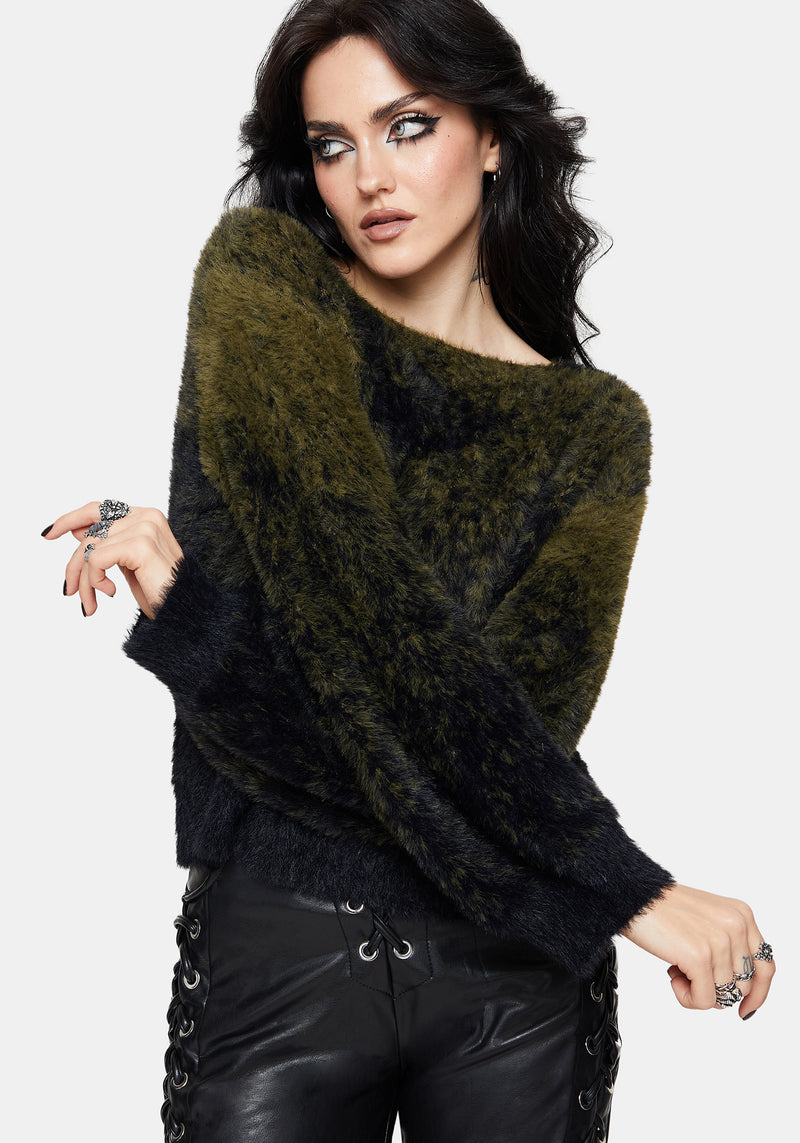 Maple Tie Dye Knit Jumper - Green