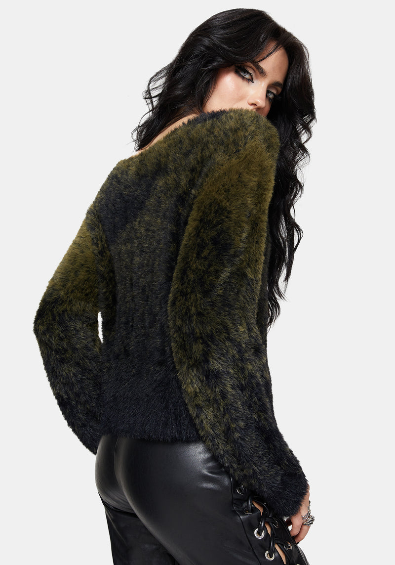 Maple Tie Dye Knit Jumper - Green