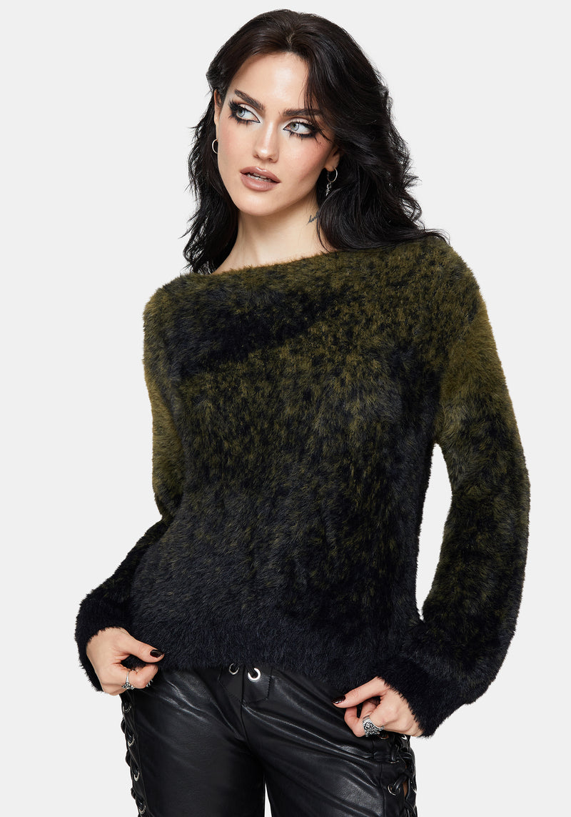 Maple Tie Dye Knit Jumper - Green