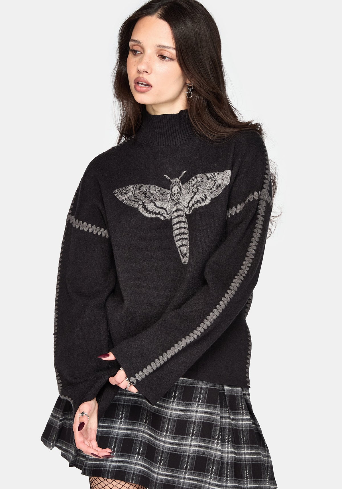 Mourn Moth Blanket Stitch Knit Jumper