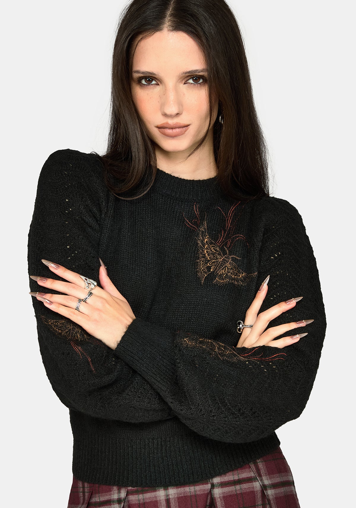 Ember Moth Embroidered Knit Jumper