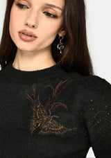 Ember Moth Embroidered Knit Jumper