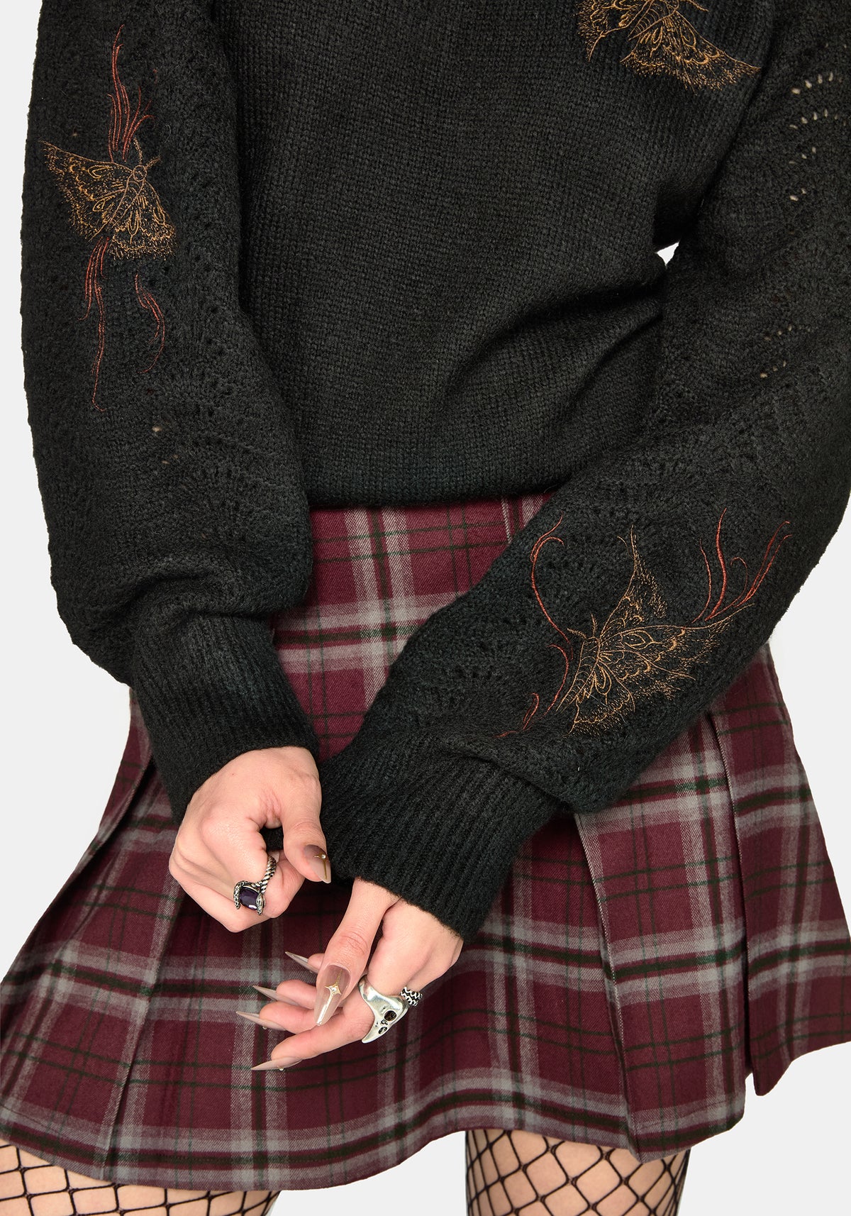 Ember Moth Embroidered Knit Jumper