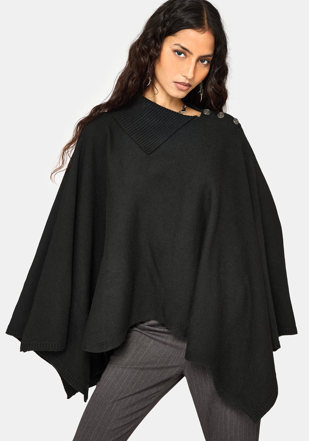 Alois Asymmetric Knit Cape