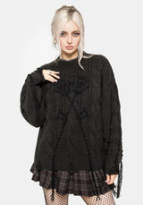 Skorn Skull Key Cable Knit Jumper S