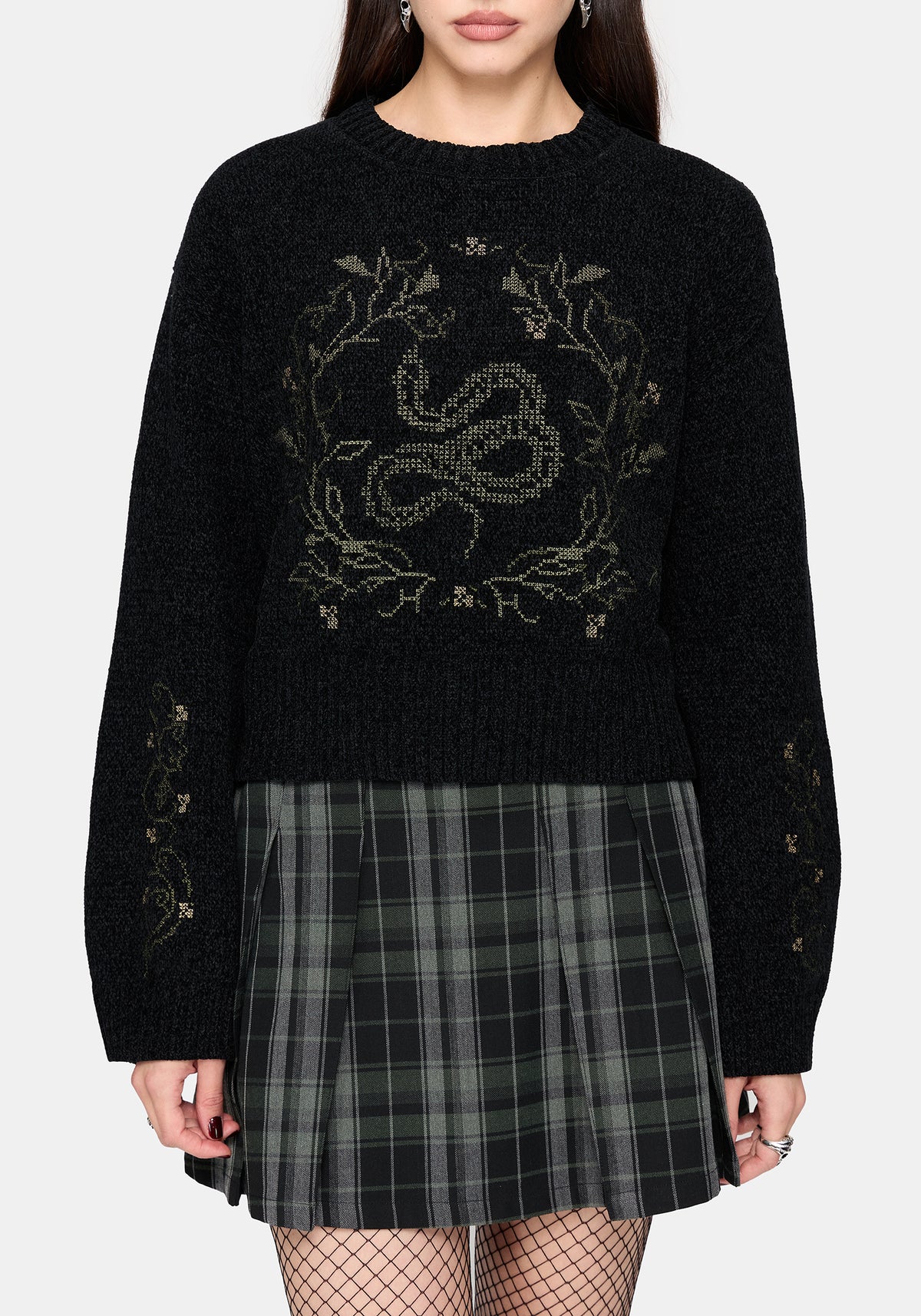 Ophidian Snake Cross Stitch Knit Jumper