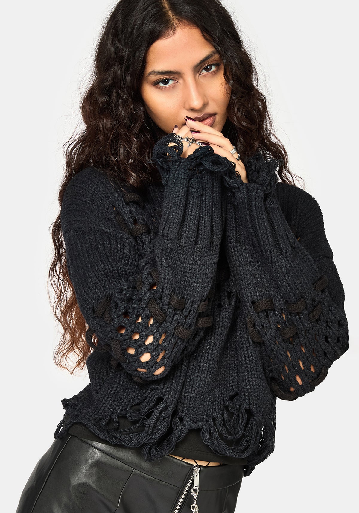 Noel Open Weave Cropped Knit Jumper