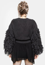 Ebon Shaggy Sleeve Knit Jumper S