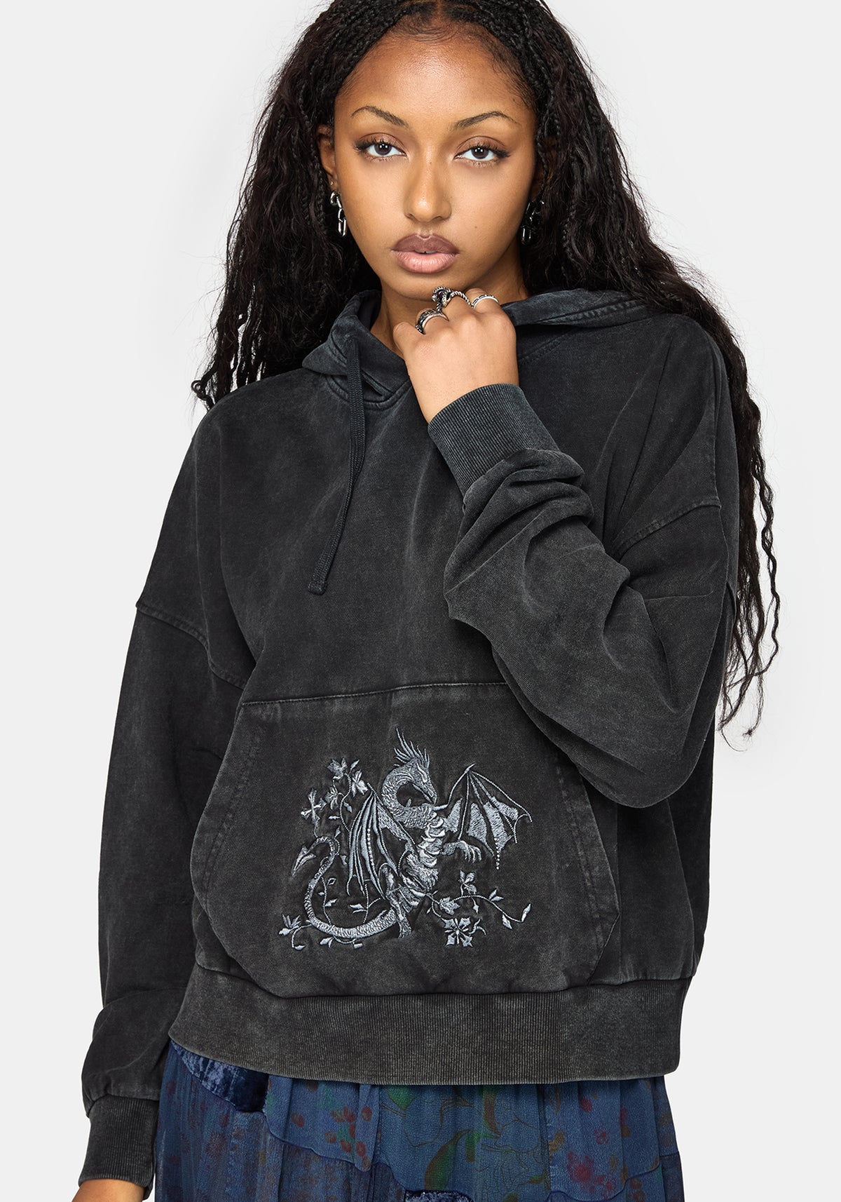 Mira Dragon Embroidered Hoodie
