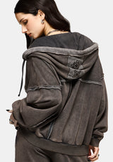 Mio Witches Knot Distressed Seam Hoody