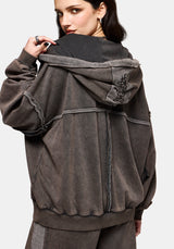 Mio Witches Knot Distressed Seam Hoody