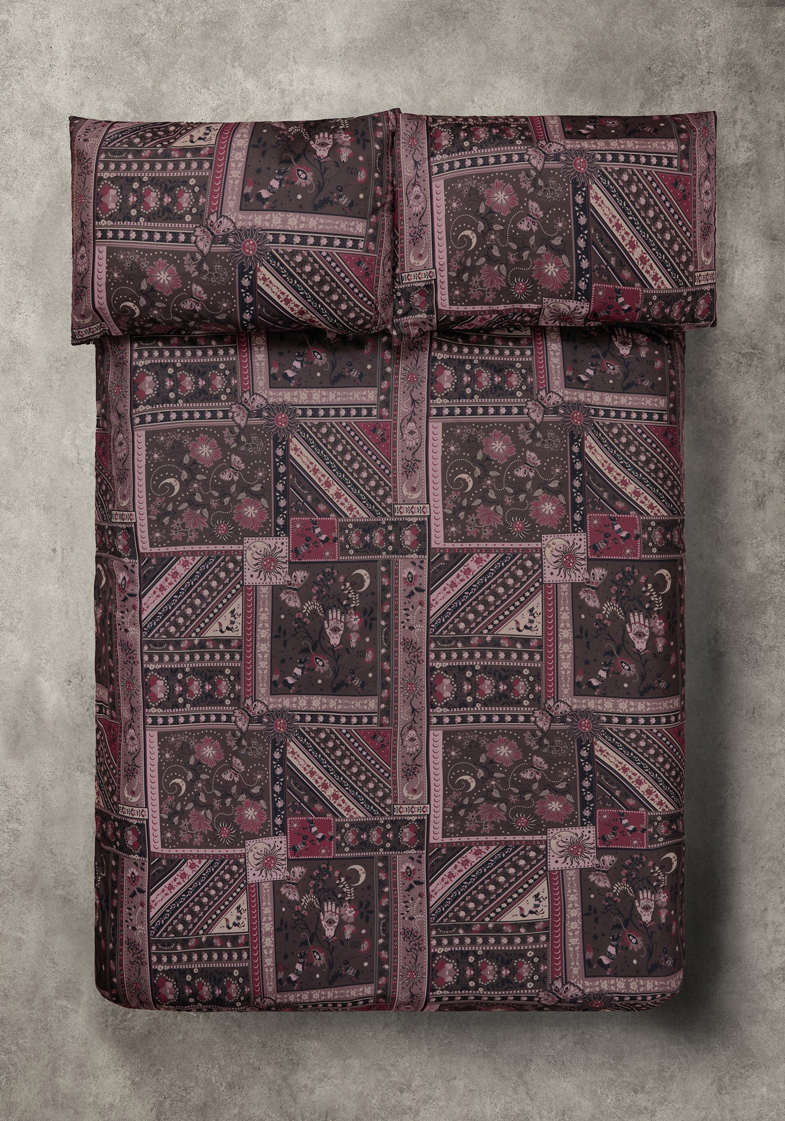Nola Folk Patchwork Bedding - UK Double