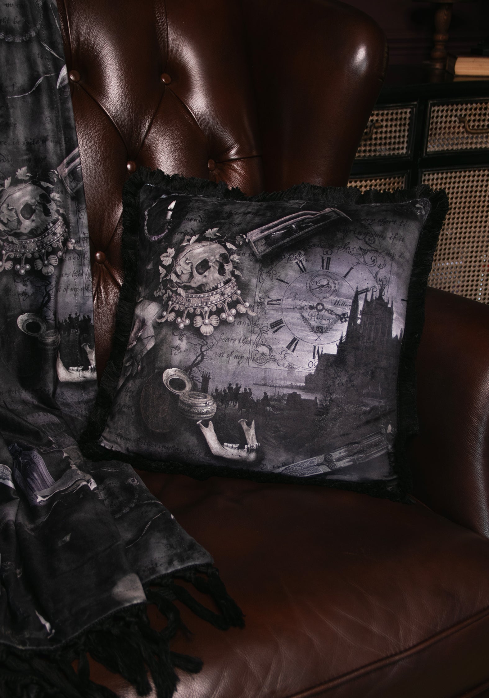Nox Velvet Fringed Cushion