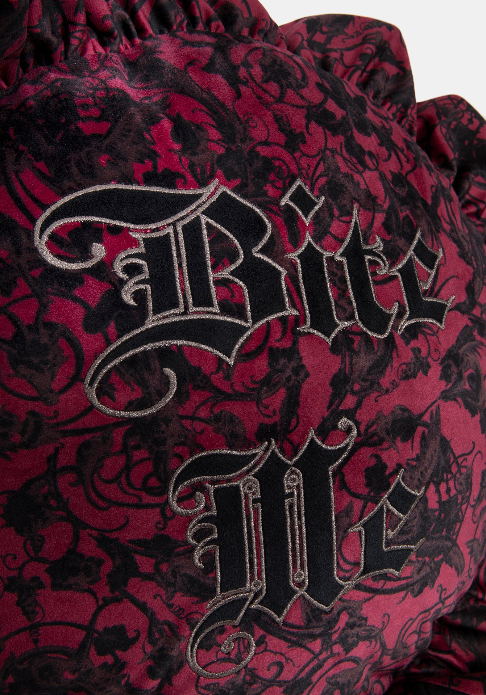 Bite Me Velvet Ruffle Cushion