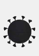 Corvus Embroidered Round Tassel Cushion