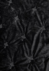Vurlo Crushed Velvet Embroidered Cross Blanket