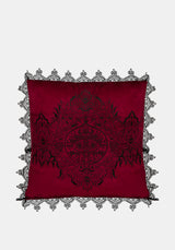 Seloni Embroidered Lace Edge Square Cushion