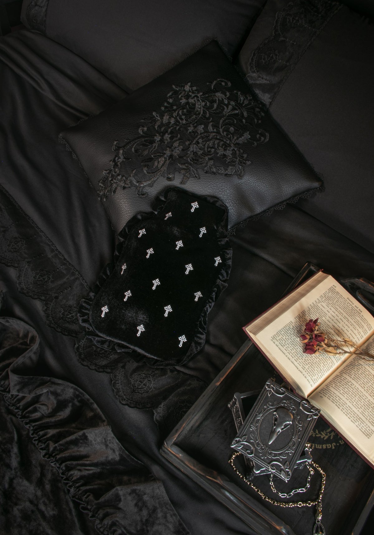 Florken Cross Embroidered Hot Water Bottle