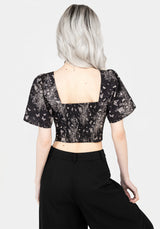 Thalia Button Front Crop Top