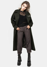 Mirkwood Longline Belted Coat with Pin Brooch