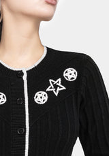 Pentagram Embroidered Cardigan