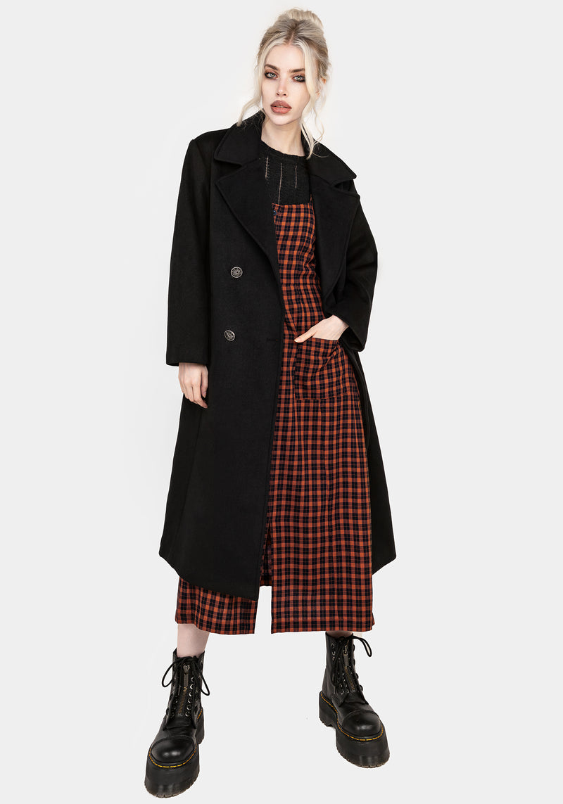 Theia Double Breasted Longline Wool Blend Coat