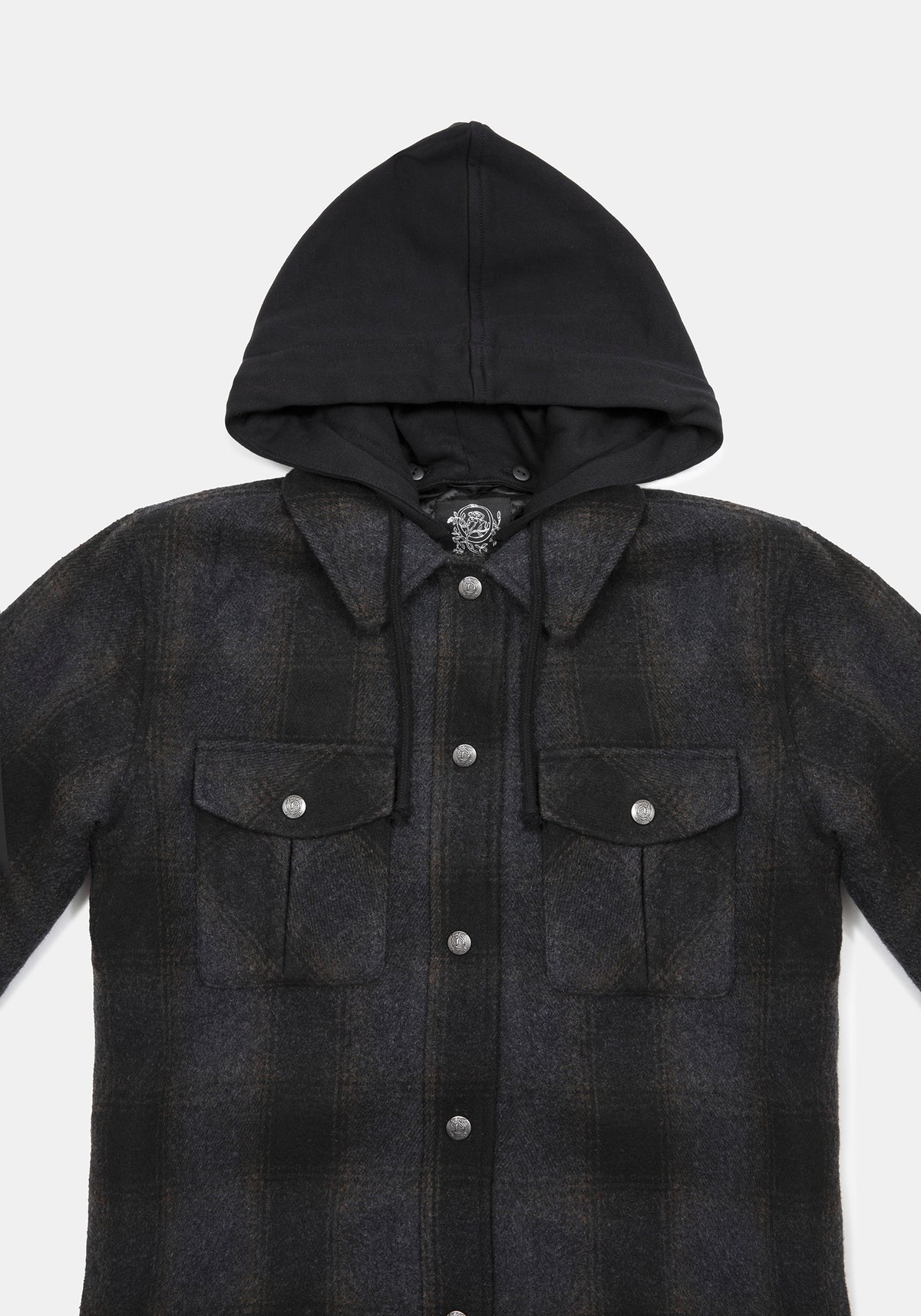 Marceline Hooded Pocket Check Shacket
