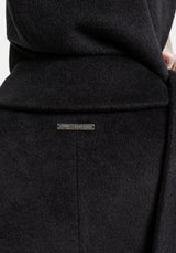 Lethe Hooded Scarf Longline Wool-Blend Coat
