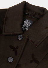 Starling Crow Embossed Wool-Blend Coat