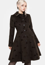 Starling Crow Embossed Wool-Blend Coat