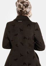 Starling Crow Embossed Wool-Blend Coat
