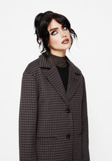Pilgrim Gingham Coat With Dragonfly Brooch