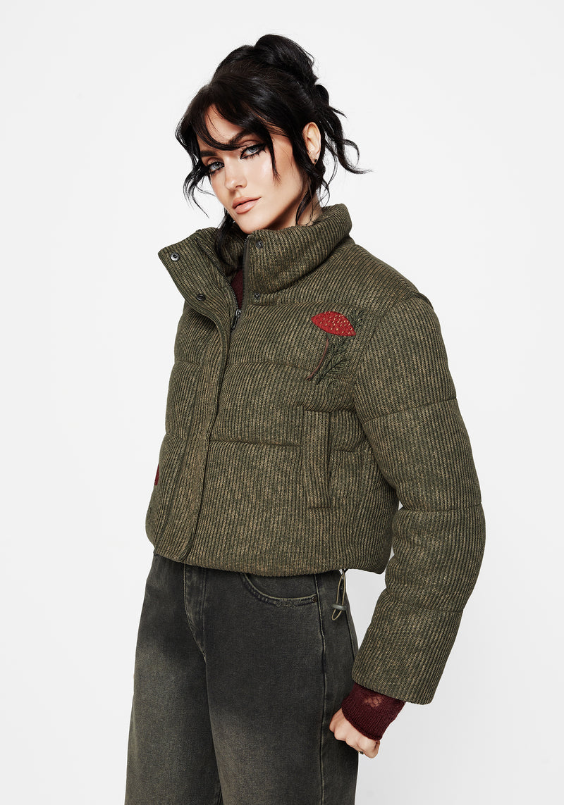 Sylvia Embroidered Knit Bomber Jacket